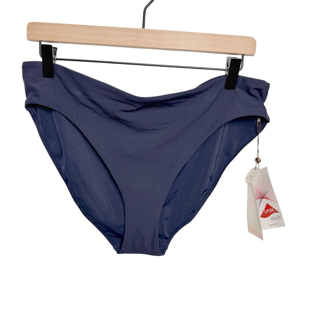 CALIA Mid Rise Bikini Bottom L Core Opulent Blue Mid Rise High Leg UPF50 Beach